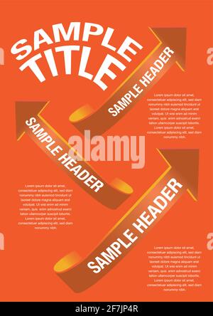 Minimal infographics of 3D arrows and area for text. Vector illustration. Stock Vector