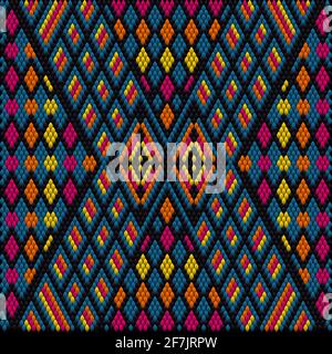 A traditional ornament of peoples and countries of Latin America in which rich colors attract attention and wealth. Women's woven carpets with ornamen Stock Vector