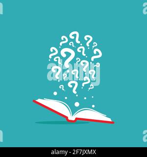 Open book with red question mark, isolated on white background. Knowledge,  education, studying concept. Vector flat illustration Stock Vector Image &  Art - Alamy