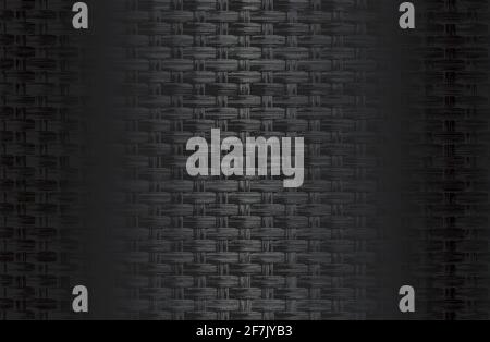 Luxury black metal gradient background with distressed wicker vine texture. Vector illustration Stock Vector