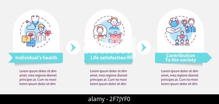 Positive adult development effects vector infographic template Stock Vector