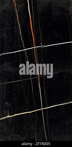 black color polished finish Statuario tiles design natural marble Stock Photo