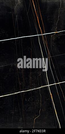 black color polished finish Statuario tiles design natural marble Stock Photo