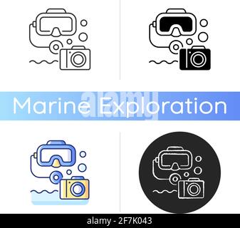Underwater photography icon Stock Vector