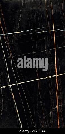 black color polished finish Statuario tiles design natural marble Stock Photo