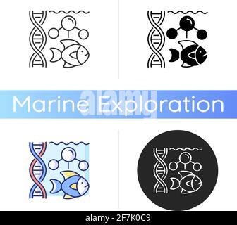 Marine biology icon Stock Vector