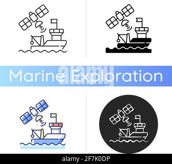 Satellite communication icon Stock Vector