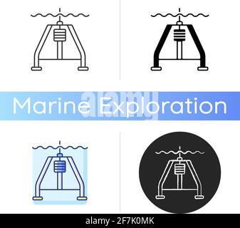 Hydraulically damped gravity corer icon Stock Vector