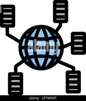 Big Data Icon. Editable Bold Outline With Color Fill Design. Vector Illustration. Stock Vector