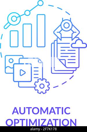 Automatic optimization blue gradient concept icon Stock Vector