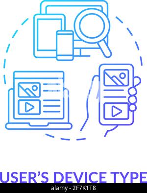 User device type blue gradient concept icon Stock Vector