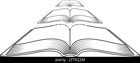 Vector drawing of books on the white background Stock Vector