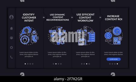 Smart content tips onboarding vector template Stock Vector