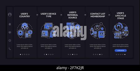 Smart content analytics criteria onboarding vector template Stock Vector
