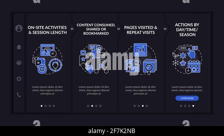 User behaviour analysis onboarding vector template Stock Vector