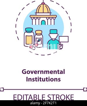 Governmental institutions concept icon Stock Vector