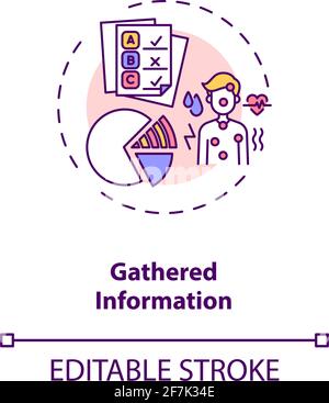 Gathered information concept icon Stock Vector