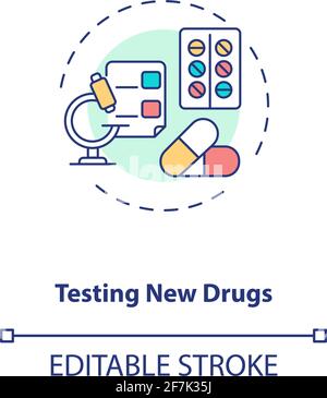 Testing new drugs concept icon Stock Vector