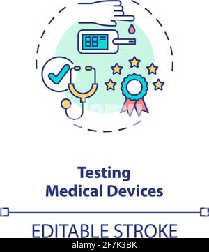 Testing medical devices concept icon Stock Vector