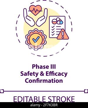 Safety and efficacy confirmation concept icon Stock Vector