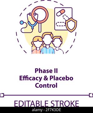 Efficacy and placebo control concept icon Stock Vector