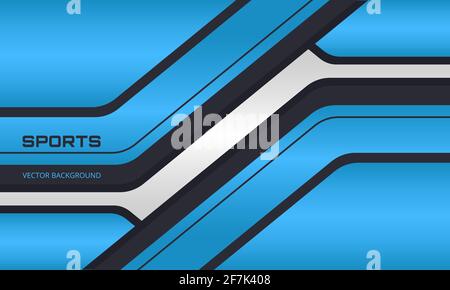 Blue and black sport background with abstract design motion elements, angles and arrows. Abstract black and blue waved background. Stock Vector