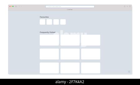 Internet Browser Light Theme Blank Template. Vector illustration Stock Vector