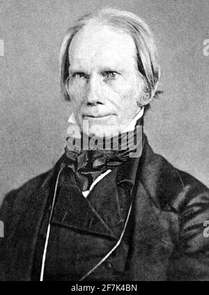 Vintage portrait photo of American statesman Henry Clay (1777 – 1852). Photo circa 1850. Stock Photo