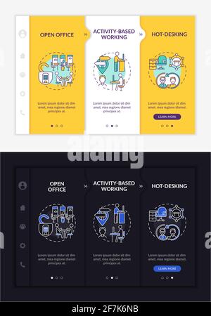Smart office environs onboarding vector template Stock Vector