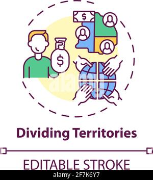 Dividing territories concept icon Stock Vector