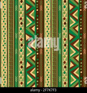 Pattern with vertical ethnic motifs Stock Vector