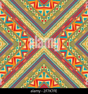 Tribal seamless colorful geometric pattern Stock Vector