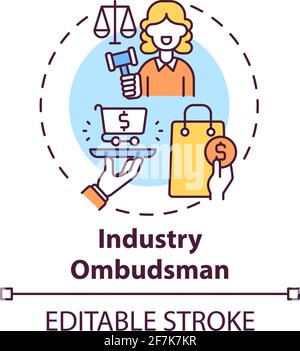 Industry ombudsman concept icon Stock Vector