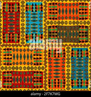 Colorful background with african ethnic motifs Stock Vector