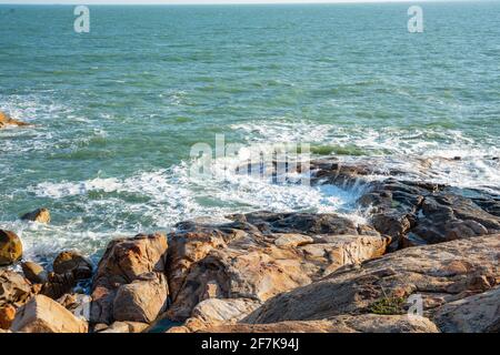 The rock coastline view at Nan'ao island in Guangdong province, China. Stock Photo