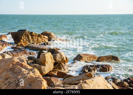 The rock coastline view at Nan'ao island in Guangdong province, China. Stock Photo