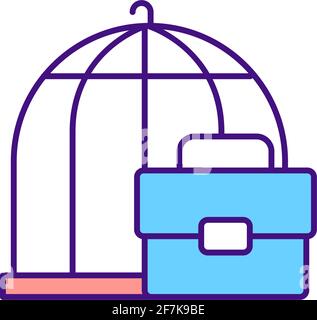 Deception about job RGB color icon Stock Vector