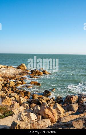 The rock coastline view at Nan'ao island in Guangdong province, China. Stock Photo