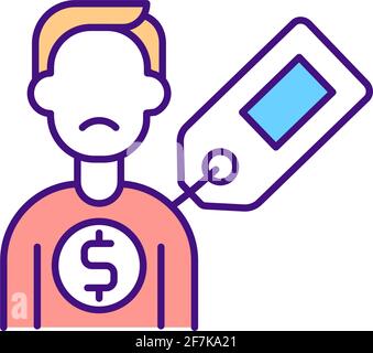 Human trafficking RGB color icon Stock Vector