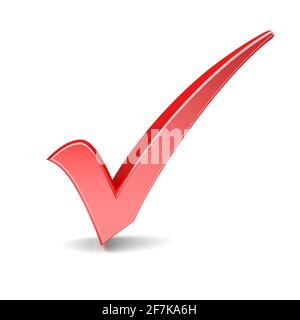 Red Check Mark with white background Stock Photo - Alamy