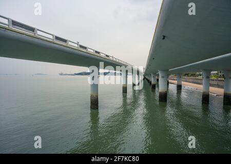 Yanwu bridge, a modern road bridge over sea in Xiamen, China. Stock Photo
