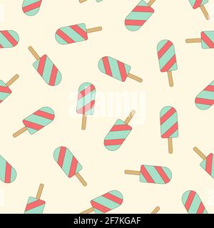 Seamless pattern ice cream . Perfect for wrapping paper and fabric. Stock Vector