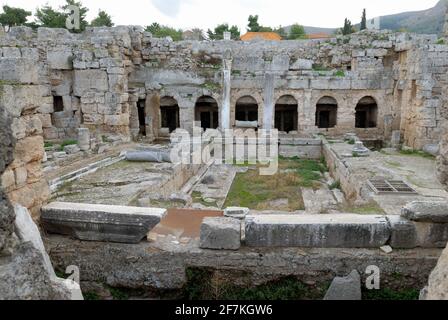 ruins of ancient Corinth, Pirene fountain, Greece, Europe Stock Photo
