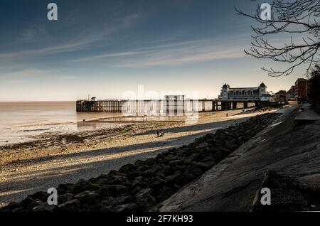 stunning views over looking Penarth Pier, Vale of Glamorgan, Wales Stock Photo