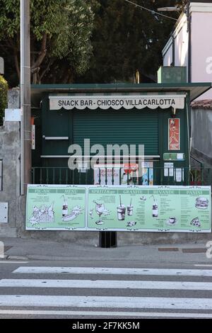 Villa Carlotta snack bar, Lake Como, Italy Stock Photo