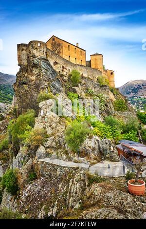 Corte, former capital of independent Corsica, the citadel in the Old Town, Corsica Island, France Stock Photo