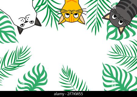 Cats tell you to wake up. Cats isolated on white Stock Vector