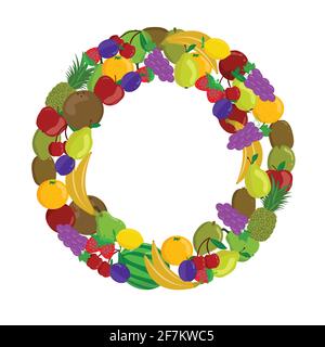 Group of fruits flat design, scalable to any size vector Stock Vector