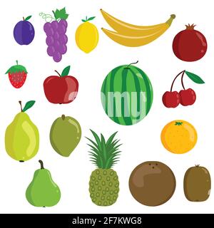 Group of fruits flat design, scalable to any size vector Stock Vector
