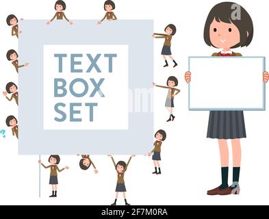 A set of schoolgirl with a message board.Since each is divided, you can move it freely.It's vector art so easy to edit. Stock Vector